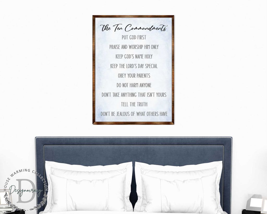 The Ten Commandments wooden Christian wall art - view 3