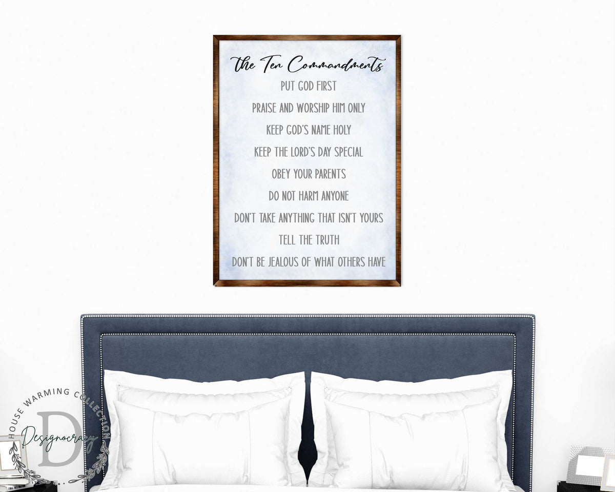 The Ten Commandments wooden Christian wall art - view 3