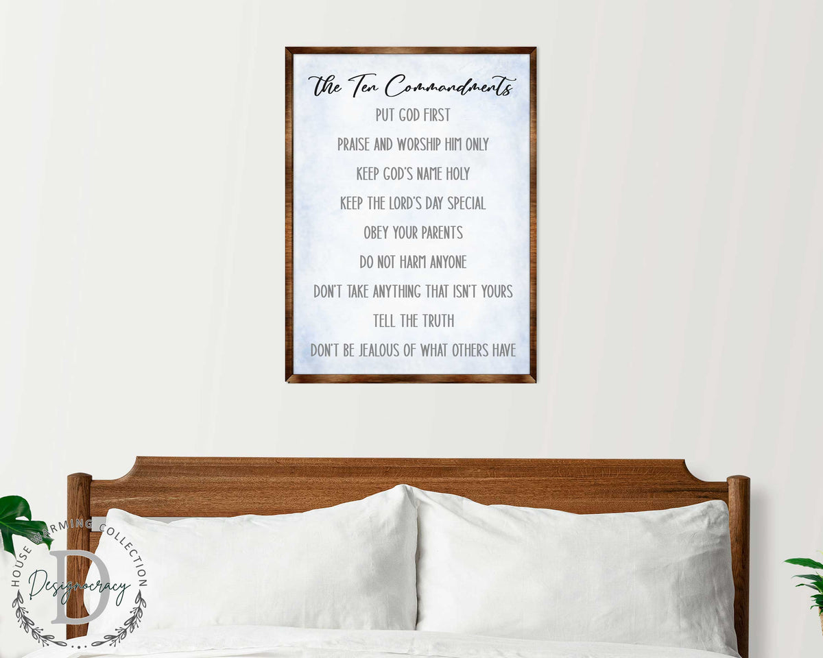 The Ten Commandments wooden Christian wall art - view 6