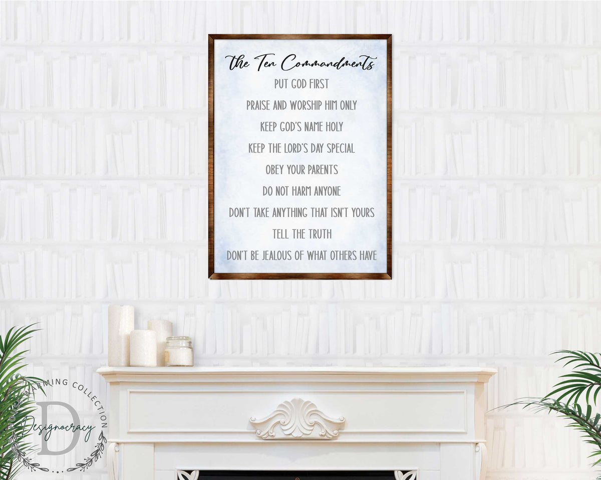 The Ten Commandments wooden Christian wall art - view 1