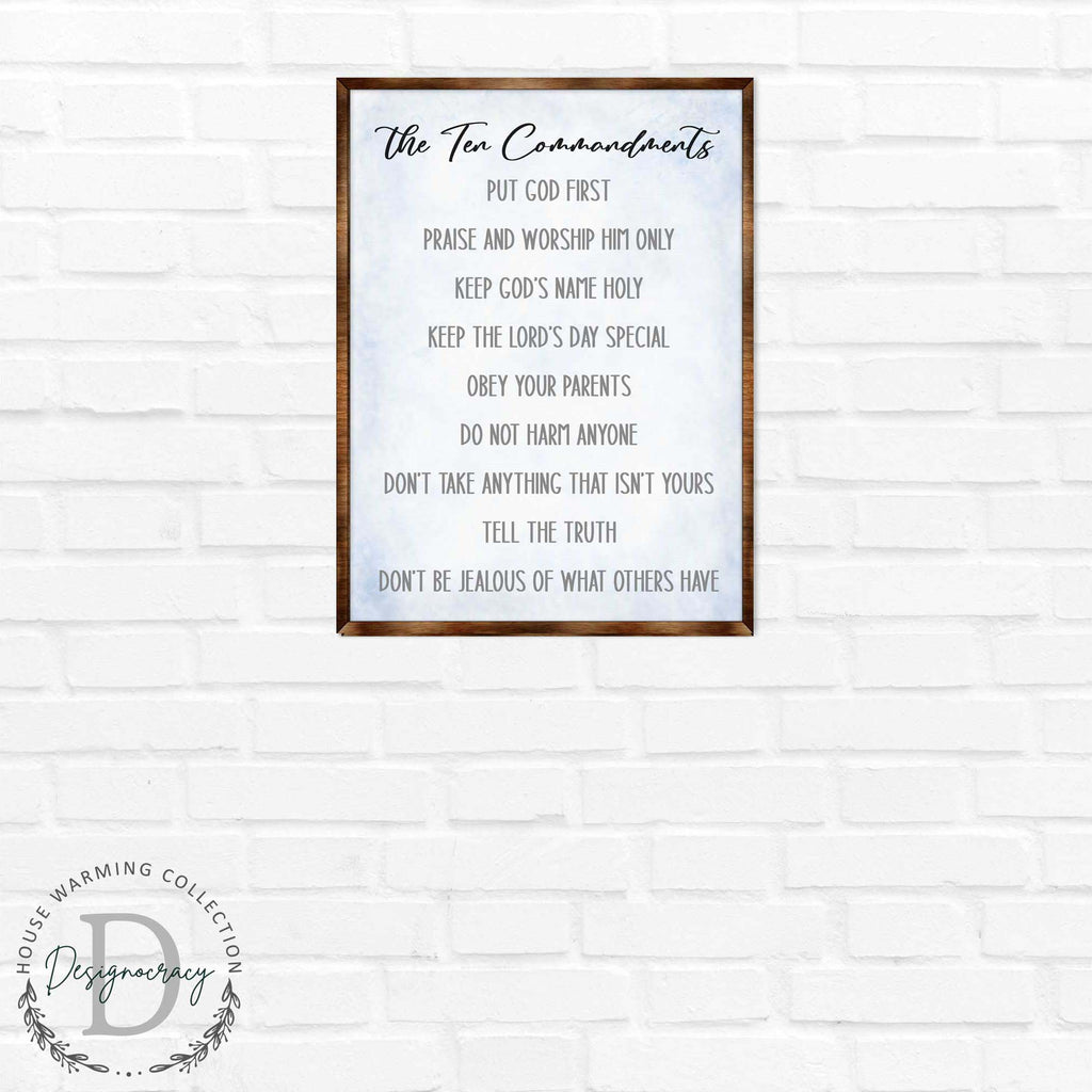 The Ten Commandments wooden Christian wall art - view 5