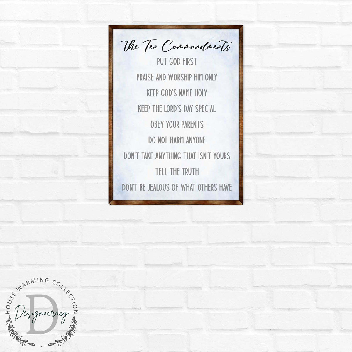 The Ten Commandments wooden Christian wall art - view 5