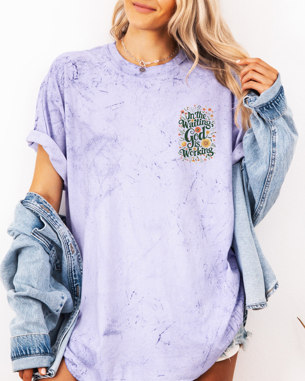 In The Waiting God Is Working floral Comfort Colors t-shirt - view 17