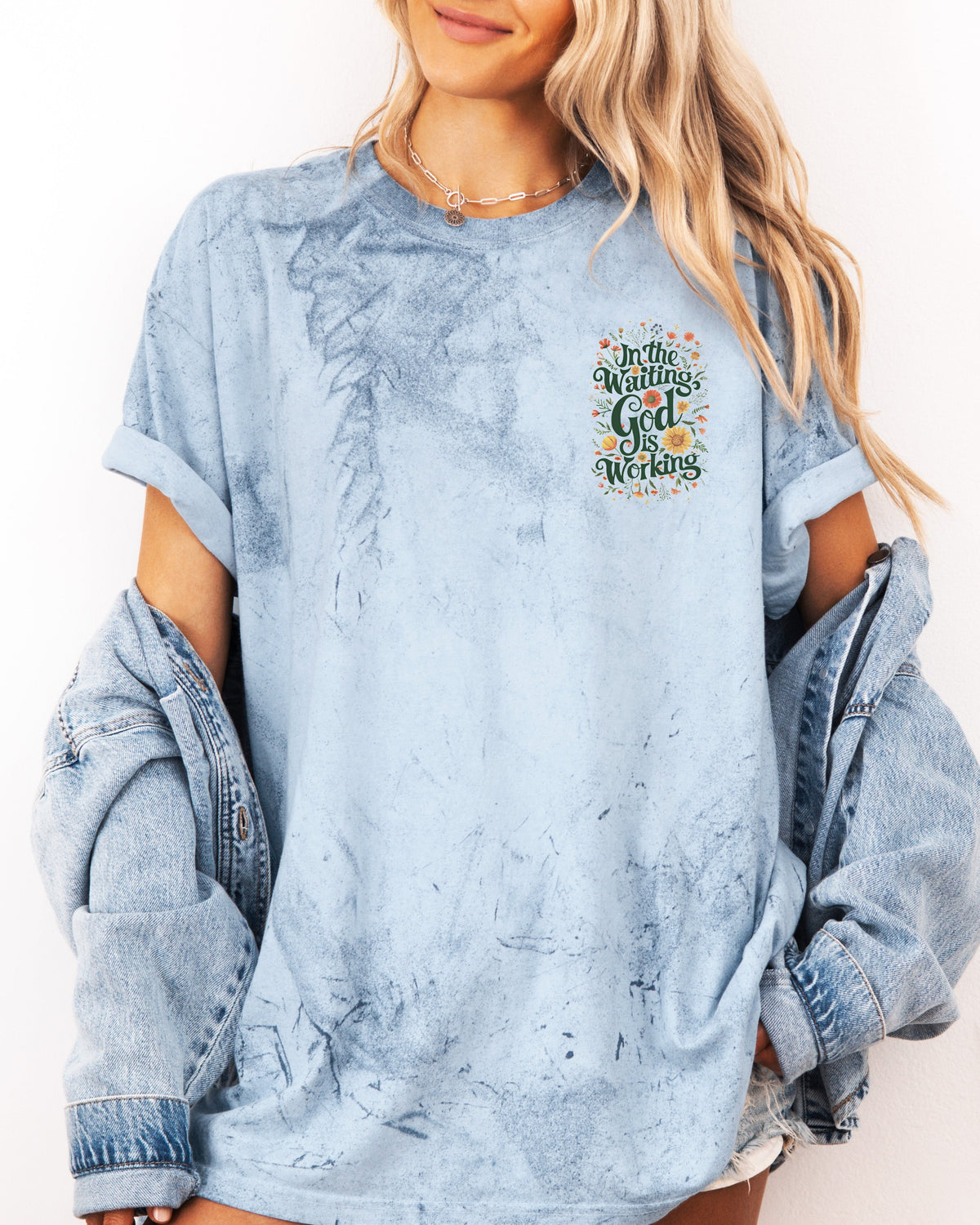 In The Waiting God Is Working floral Comfort Colors t-shirt - view 18