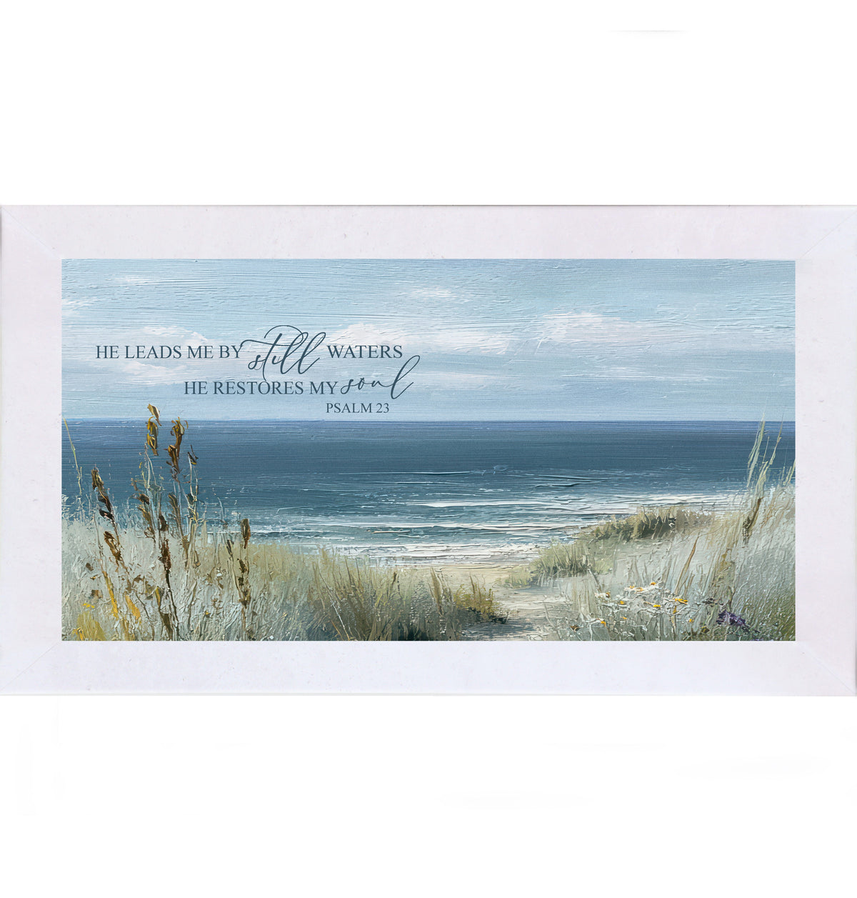He Leads Me By Still Waters Psalm 23 coastal framed wall art - view 8