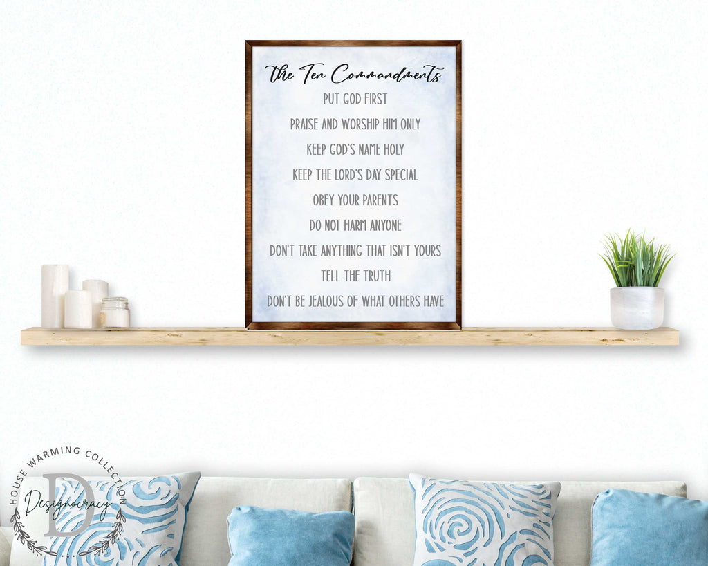 The Ten Commandments wooden Christian wall art - view 2