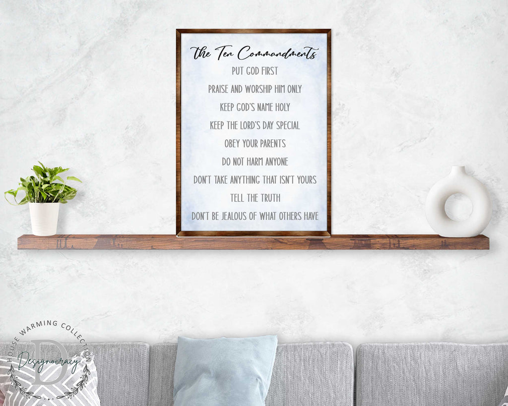 The Ten Commandments wooden Christian wall art - view 4