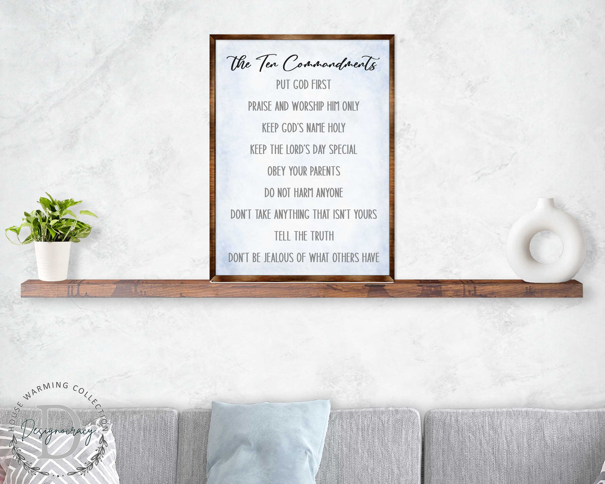 The Ten Commandments wooden Christian wall art - view 4
