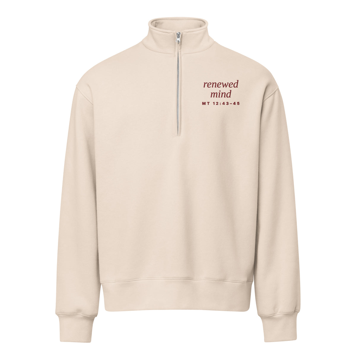 Renewed Mind embroidered heavyweight half-zip pullover - view 1