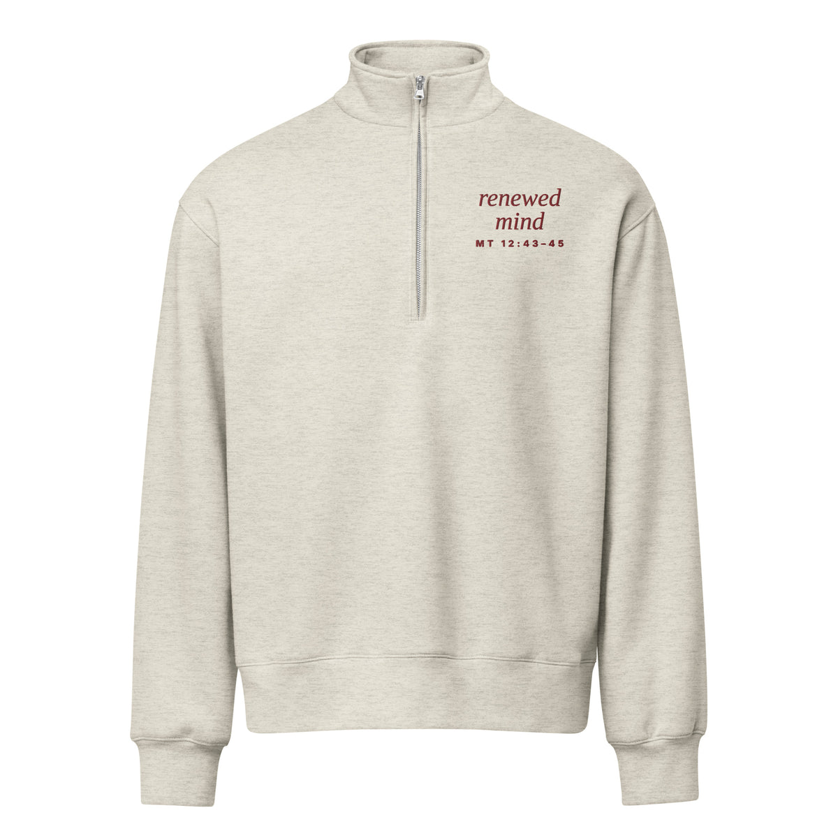 Renewed Mind embroidered heavyweight half-zip pullover - view 2
